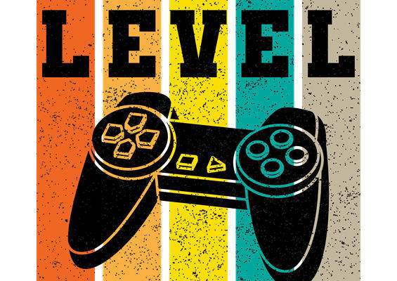 复古游戏手柄图案服装印花裁片