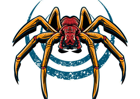 现代风格裁片印花：蜘蛛图案服装印花