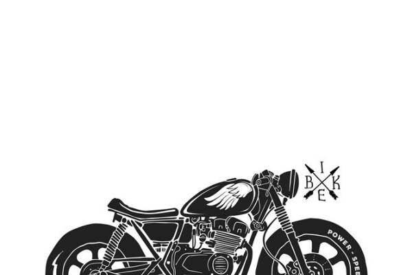 复古摩托车图案裁片印花,打造个性服装