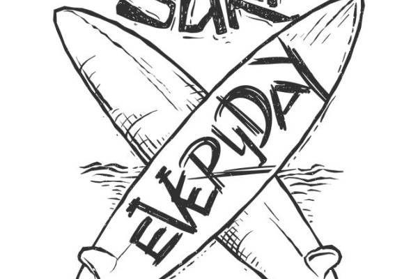 复古冲浪风裁片印花设计，打造个性服装