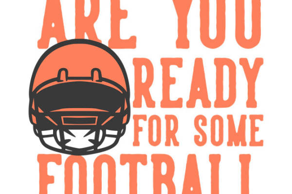 复古橙色橄榄球头盔图案服装印花