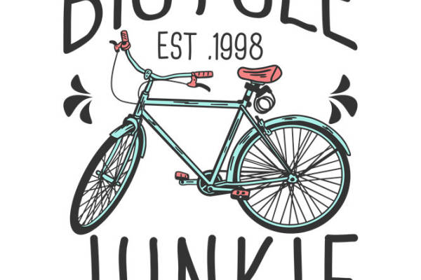 复古自行车图案裁片印花，打造个性服装