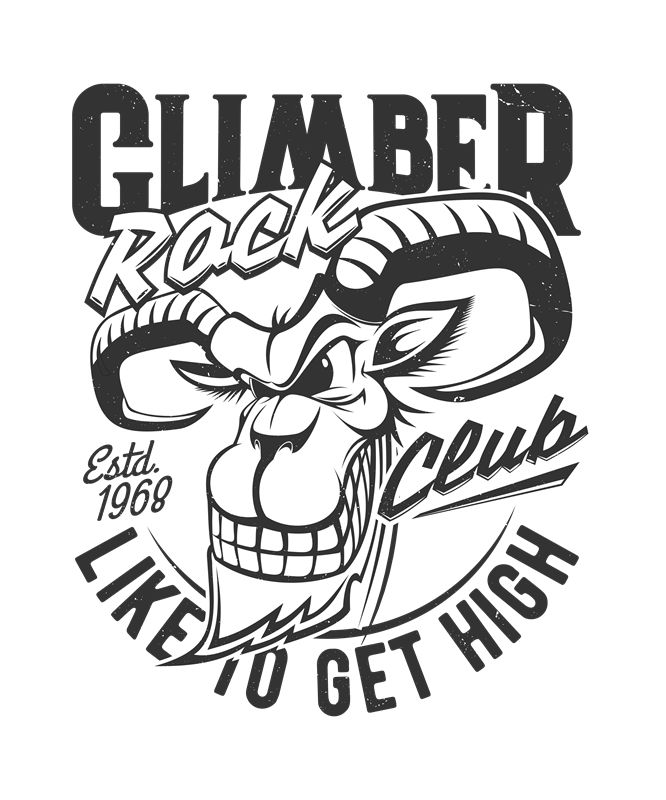 复古山羊头像服装印花设计