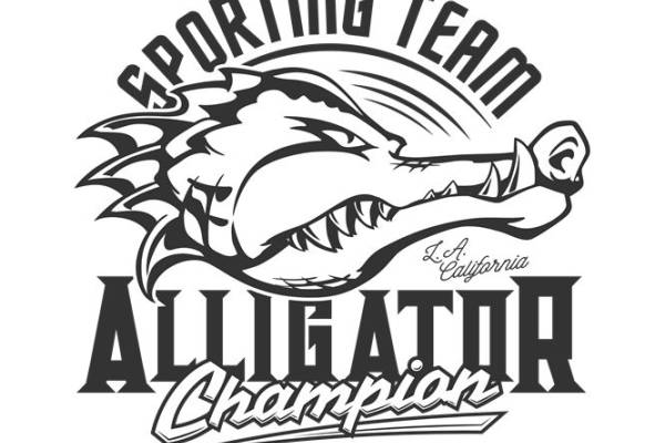 酷炫鳄鱼头像裁片印花,打造个性服装