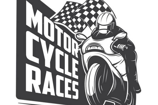 复古摩托车赛车手图案服装印花裁片