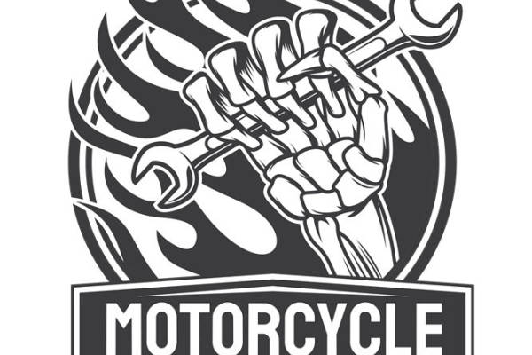复古摩托车图案裁片印花，打造个性服装