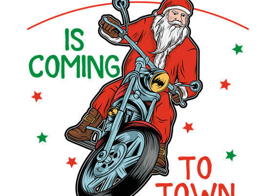 圣诞老人骑摩托服装印花素材，创意设计轻松打造个性服饰