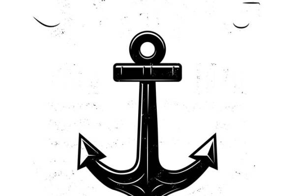 复古风船锚图案服装印花素材