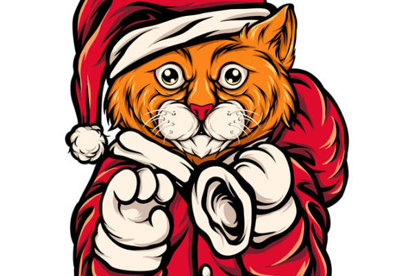 圣诞猫咪裁片印花：创意服装印花设计