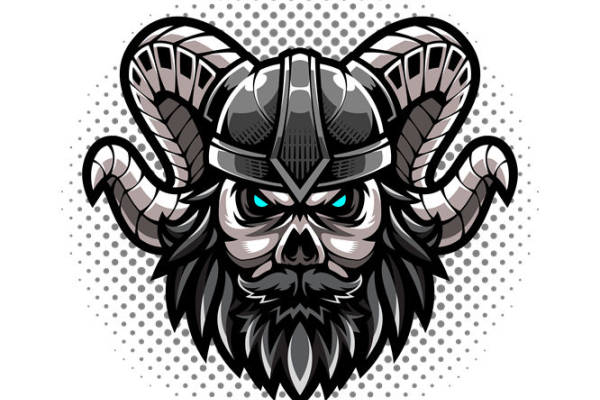 酷炫头骨纹服装印花裁片设计