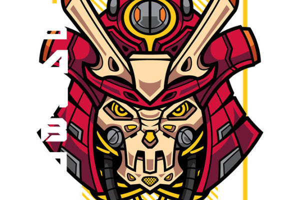 机械战士头盔图案裁片印花，打造独特服装设计