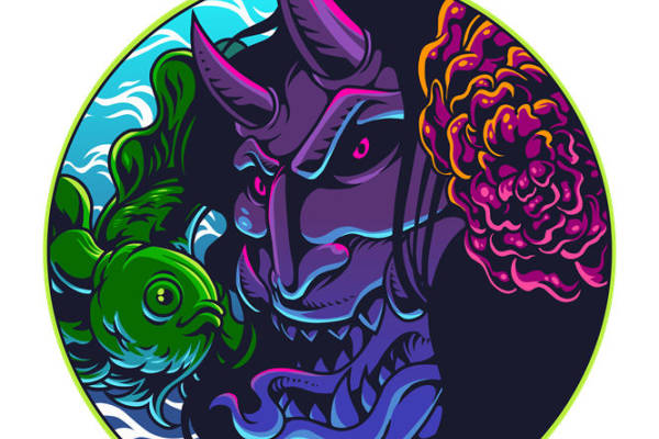 神秘东方鬼怪图案，打造个性服装印花