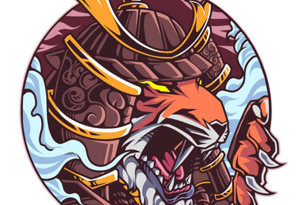 传统武士头盔图案：服装印花裁片设计灵感