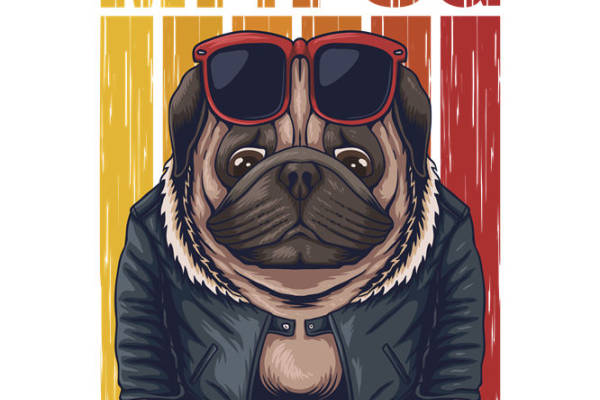 时尚潮流Mr. Pug印花图案，打造个性服装