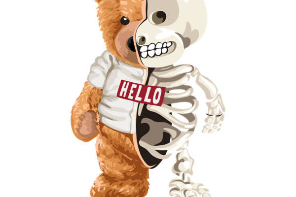 萌趣熊骨印花：服装印花新宠