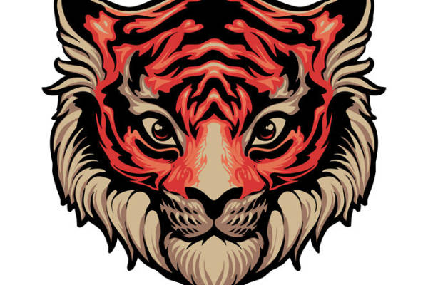 老虎头像印花图案：服装印花裁片设计灵感