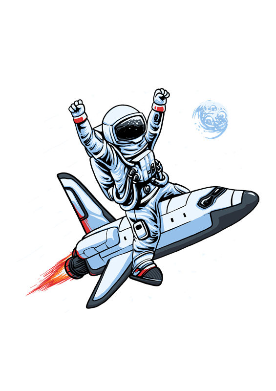 太空探险者裁片印花：科技感十足的服装印花