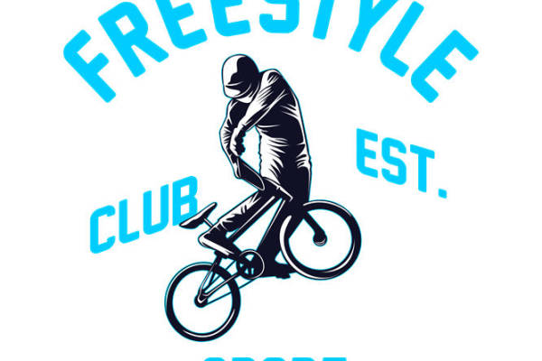 自由风格自行车骑行图案服装印花