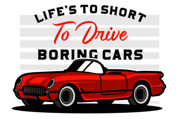 经典复古红车图案裁片印花,适合个性服装设计