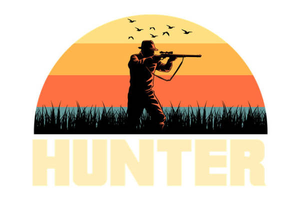 复古猎人图案裁片印花，打造个性服装