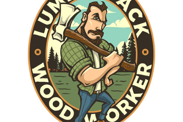 复古风格木工斧头图案服装印花素材