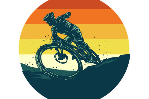 复古山地车骑行图案服装印花设计