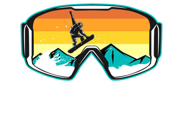 雪山滑板冲浪图案裁片印花，打造冬季运动风服装