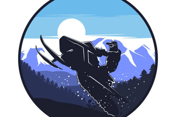 冬季雪山滑雪者服装印花图案设计