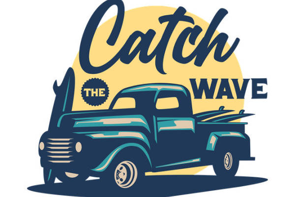 复古卡车图案裁片印花，打造个性时尚服装