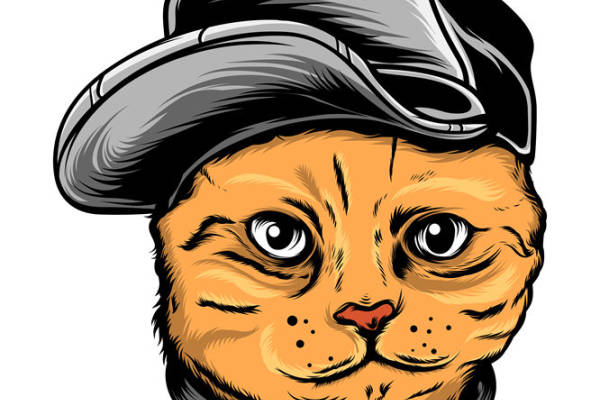 复古猫头印花图案，打造个性服装裁片