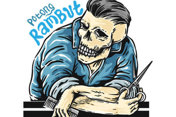 骷髅理发师：独特创意服装印花素材