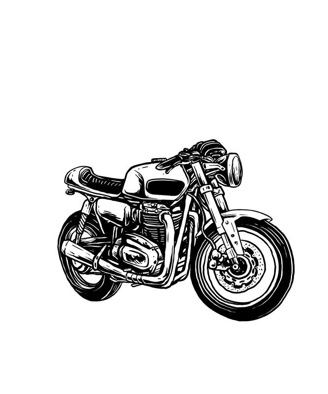 复古机车图案裁片印花，打造个性服装