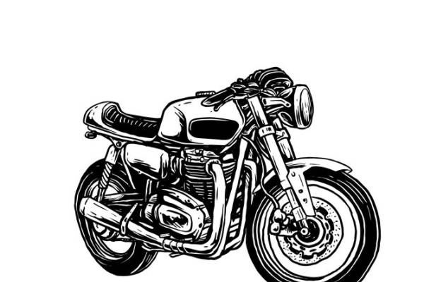 复古机车图案裁片印花，打造个性服装