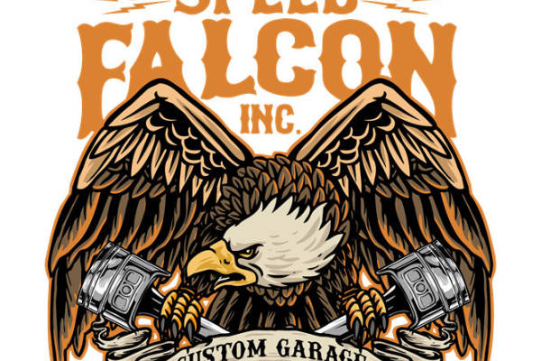 鹰击长空：速鹰雄鹰图案服装印花裁片