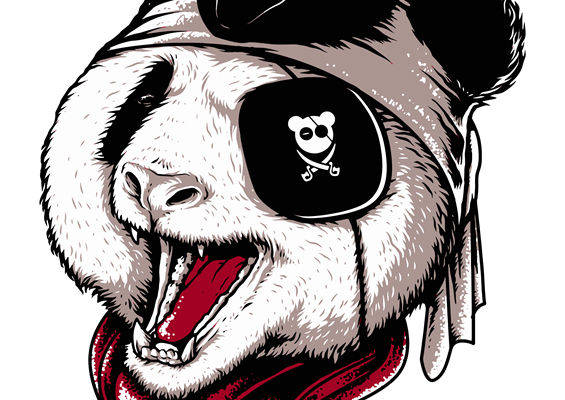 酷炫熊猫眼罩裁片印花，打造个性服装