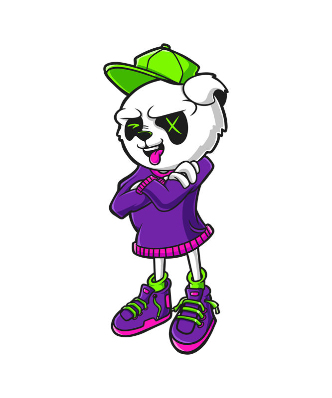 潮流熊猫印花：个性服装印花裁片设计