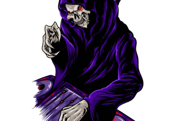 暗黑骷髅裁片印花：服装印花的神秘与力量