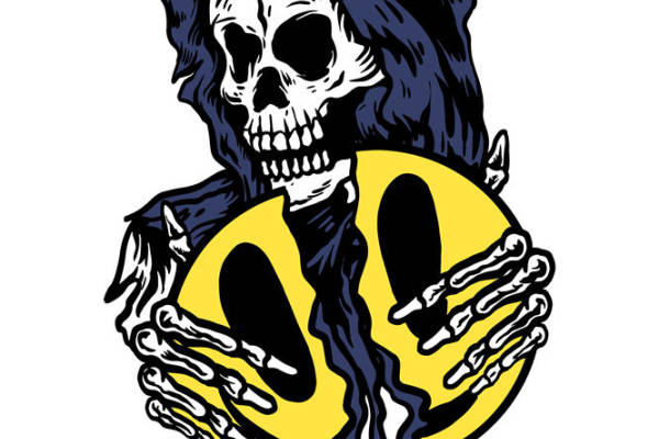 骷髅手握融化笑脸：独特服装印花裁片