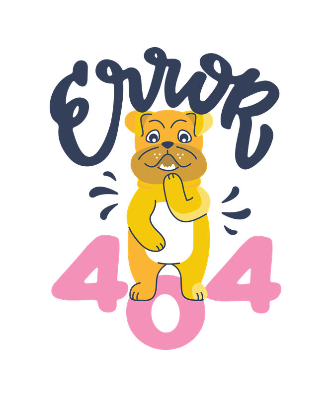 卡通小狗404错误页服装印花素材