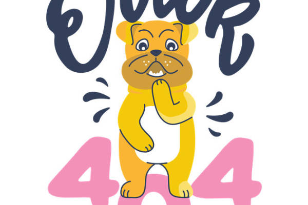 卡通小狗404错误页服装印花素材