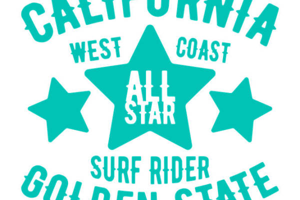 加州西海岸冲浪之星服装印花素材