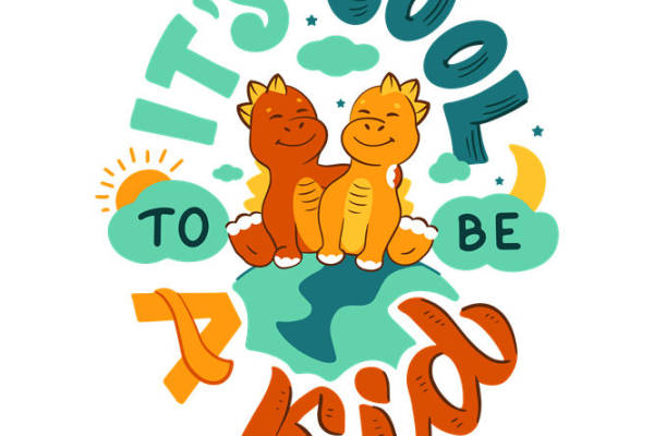 恐龙世界：可爱恐龙图案服装印花裁片