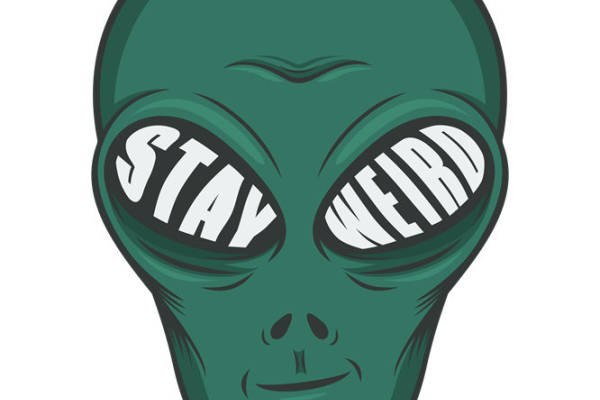 外星人脸印花图案：独特设计的服装印花裁片