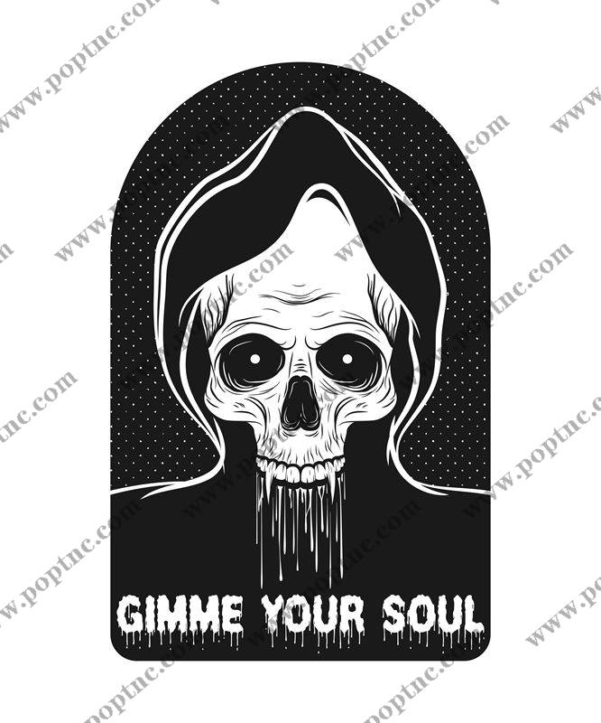 骷髅头裁片印花:恐怖风格服装印花设计