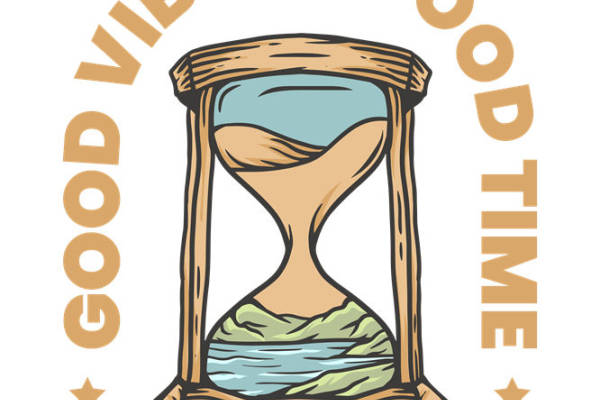 时尚裁片印花：复古沙漏图案服装印花