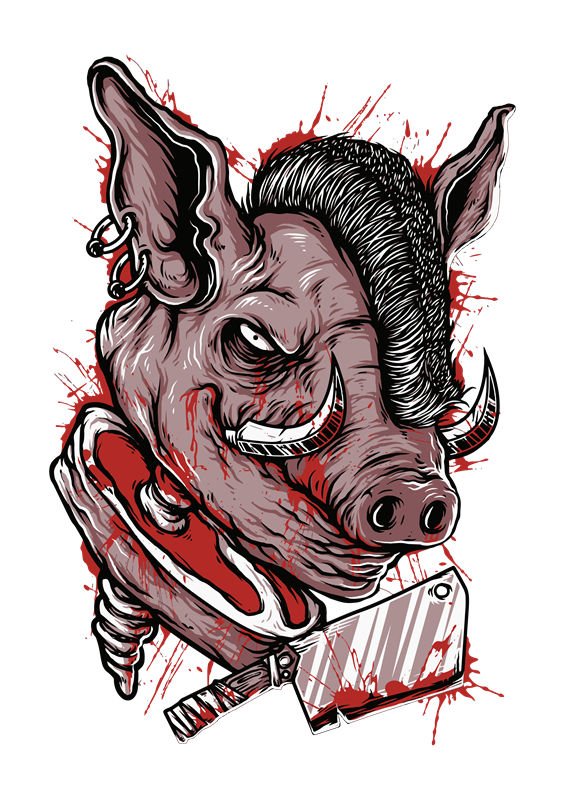 野猪头骨纹路裁片印花设计，打造个性服装