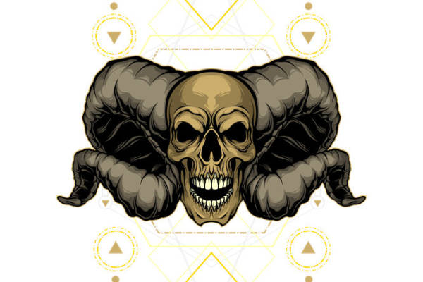 骷髅与角纹：独特服装印花图案