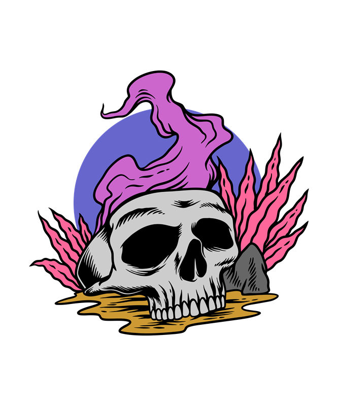 骷髅与火焰：独特服装印花设计