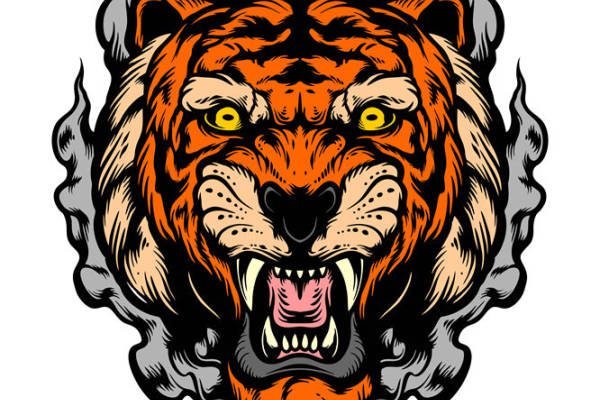 怒吼猛虎裁片印花:服装印花设计灵感