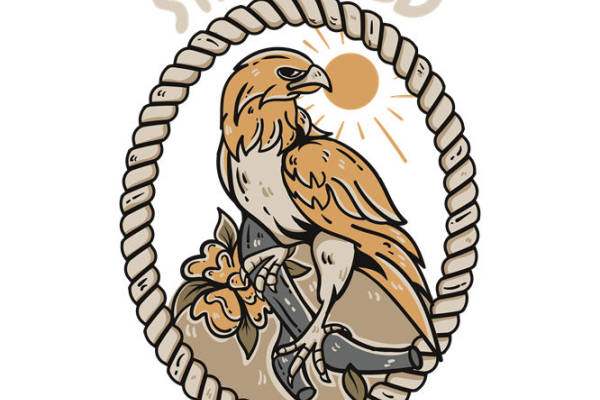 自然野性鹰纹裁片印花，打造个性服装